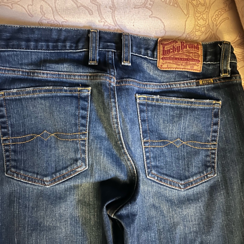 Luck Brand Dungarees by Gene Montesano, Retro Rider, long length, size 6/28